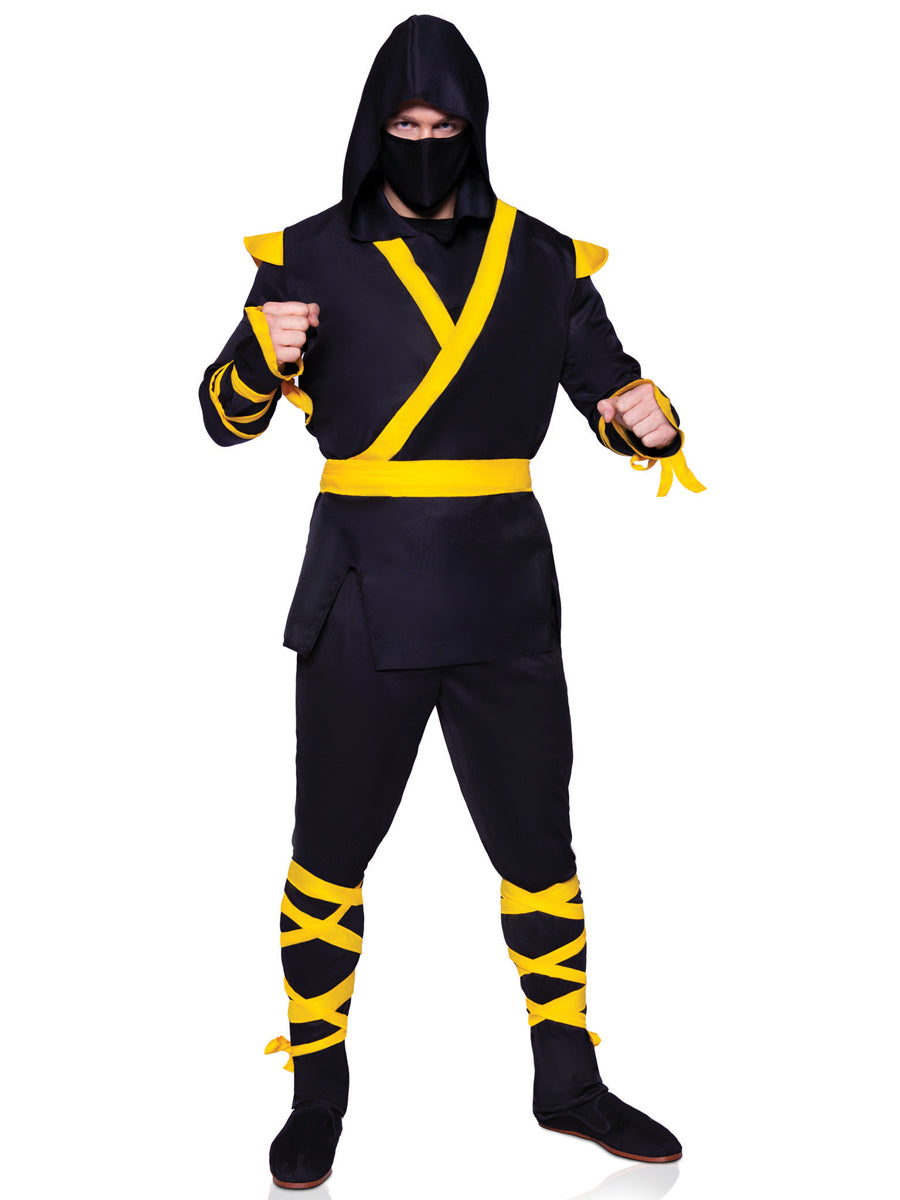 Japanese Ninja Mens Yellow and Black Costume