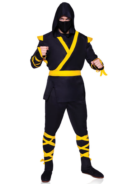 Japanese Ninja Mens Yellow and Black Costume