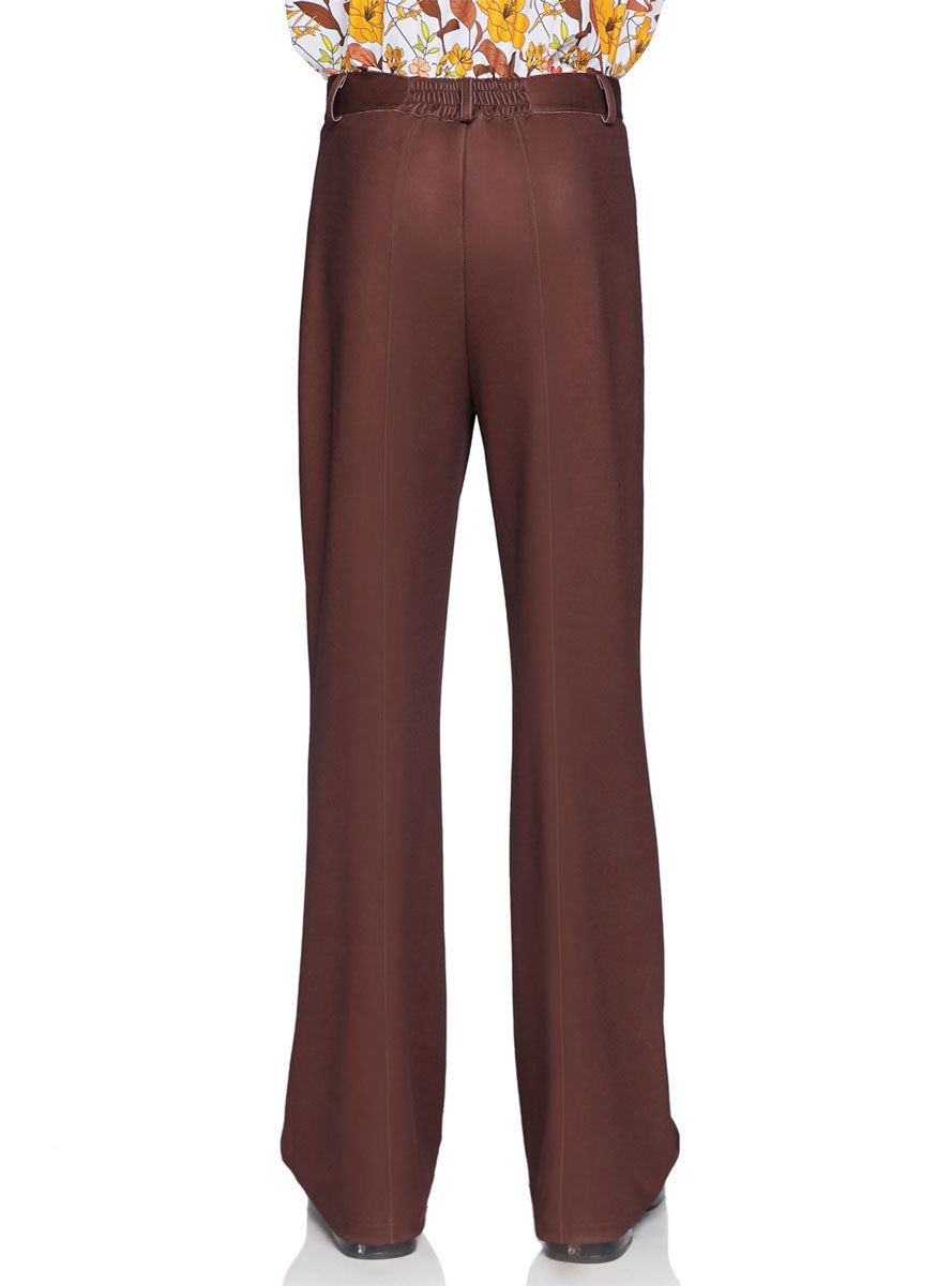 Mens Brown 1970s Hippie Bell Bottom Costume Pants Back Image