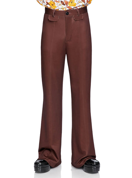 Mens Brown 1970s Hippie Bell Bottom Costume Pants Main Image