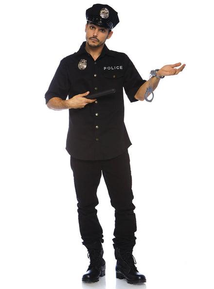 Deluxe Cop Men's Fancy Dress Costume - Main Image