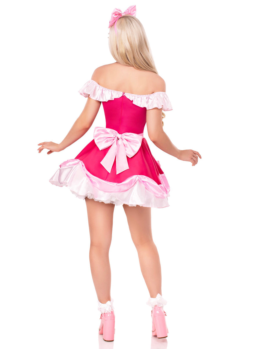 Womens Pink Mice Made Princess Cinderella Costume Back Image