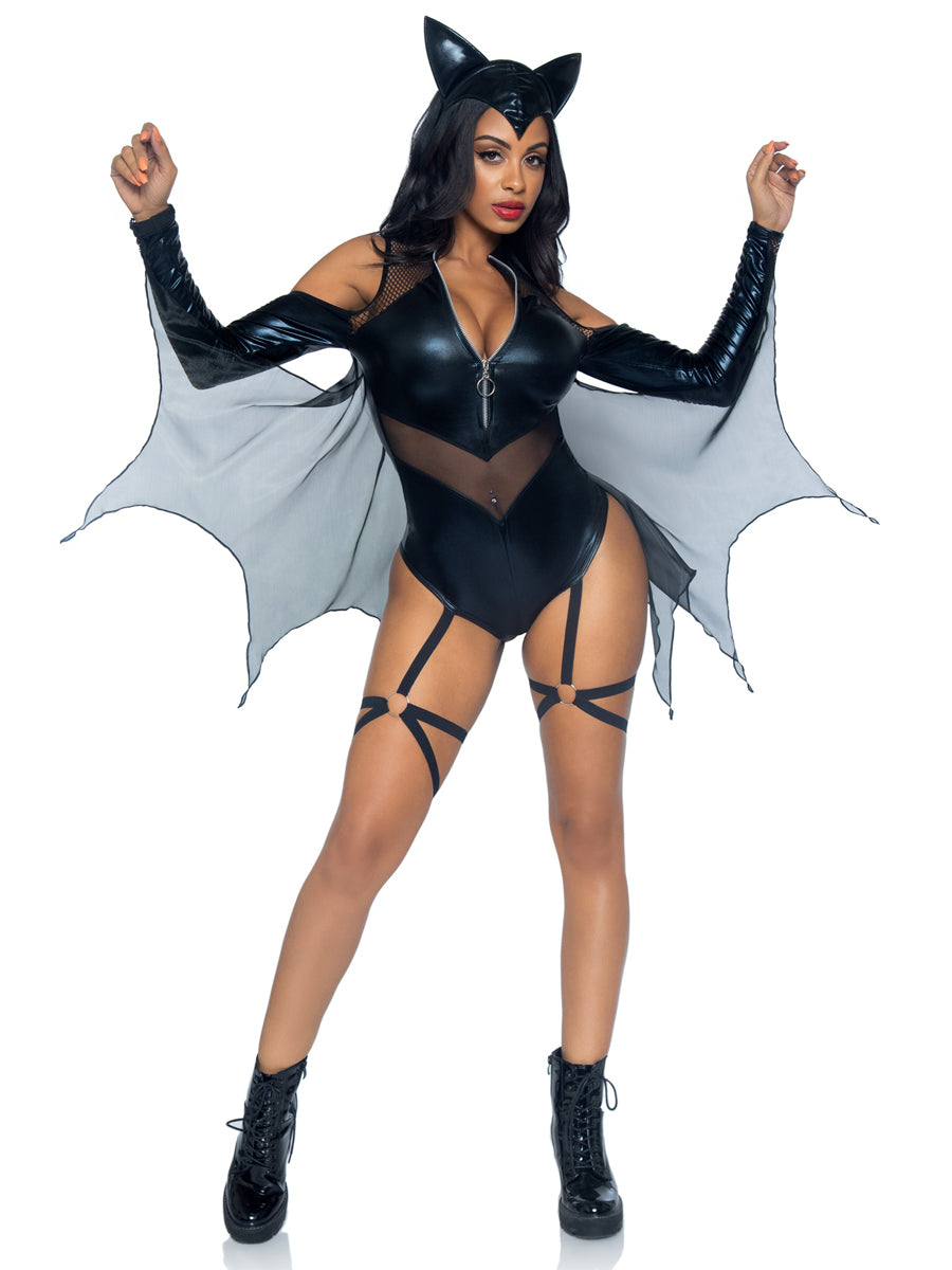 Midnight Black Bat Womens Sexy Halloween Costume