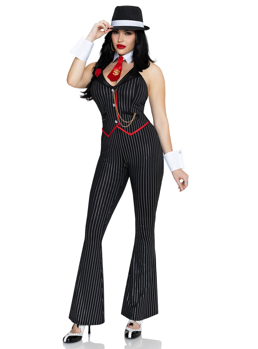 Sexy Womens Mob Boss Babe Gangster Costume Front Image