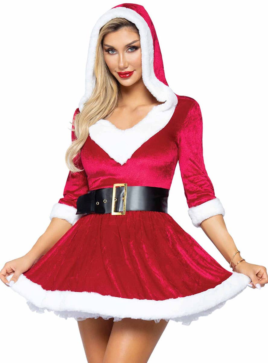 Women's Sexy Mrs. Claus Christmas Dress Up - Close Front Image