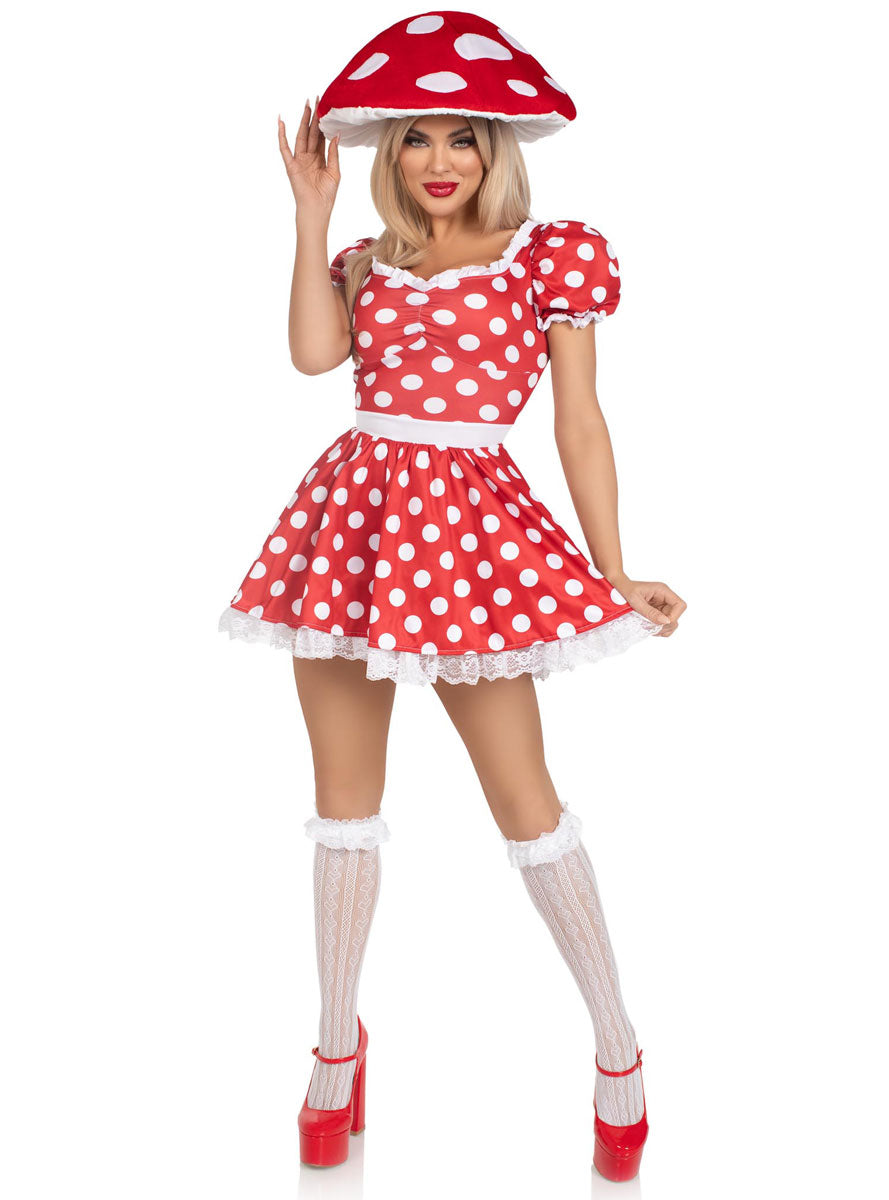 Womens Red And White Mushroom Costume Hat Main Image