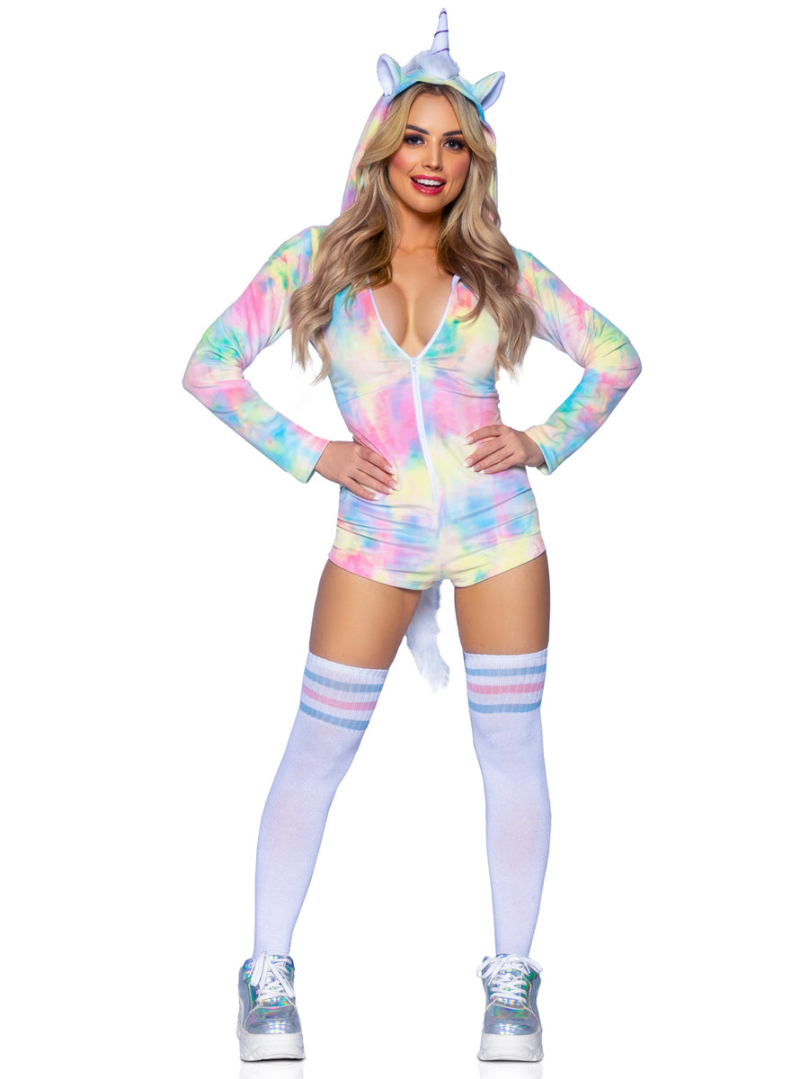 Pastel Rainbow Unicorn Womens Romper Costume