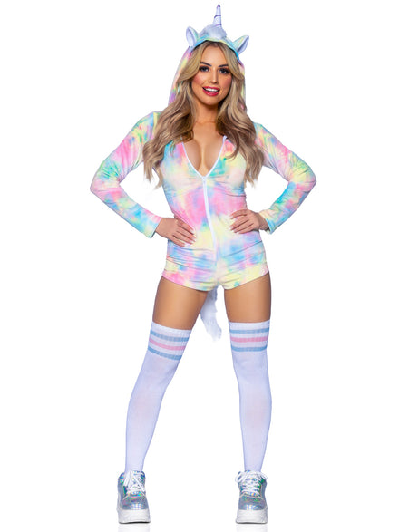Pastel Rainbow Unicorn Womens Romper Costume