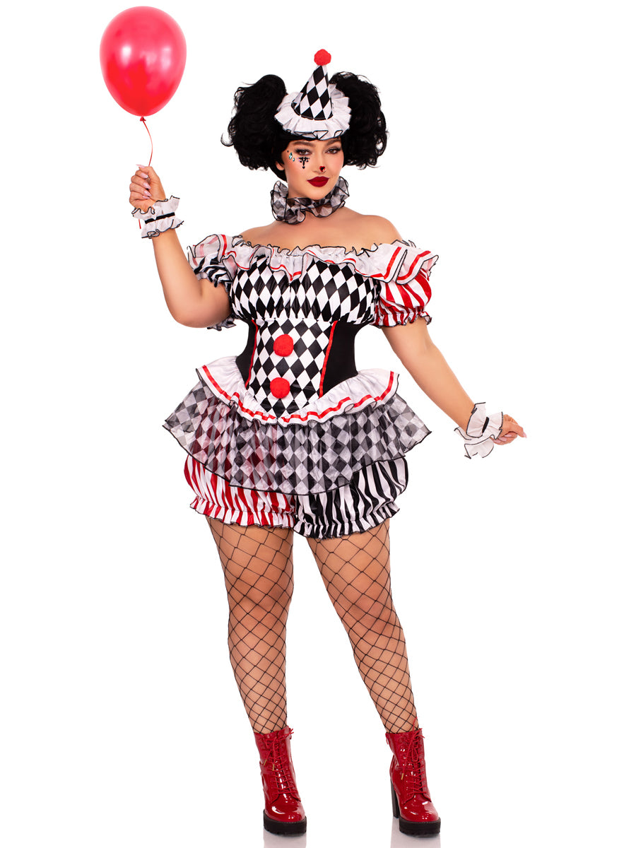 Harlequin Clown Sexy Plus Size Costume