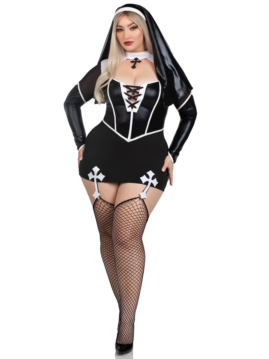 Holy Hottie Womens Sexy Plus Size Nun Costume