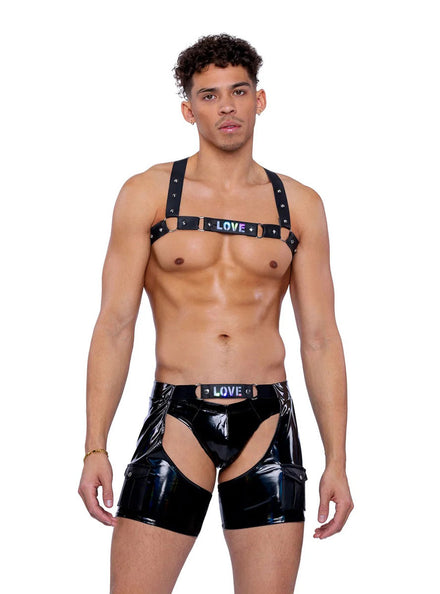 Pride Light Up Faux Leather Chest Harness