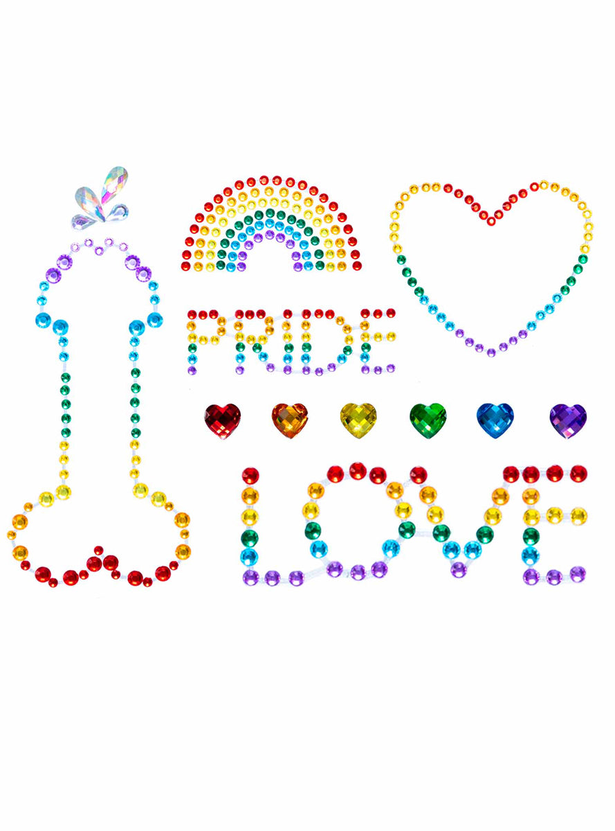 Pride Rainbow Body Jewel Stickers