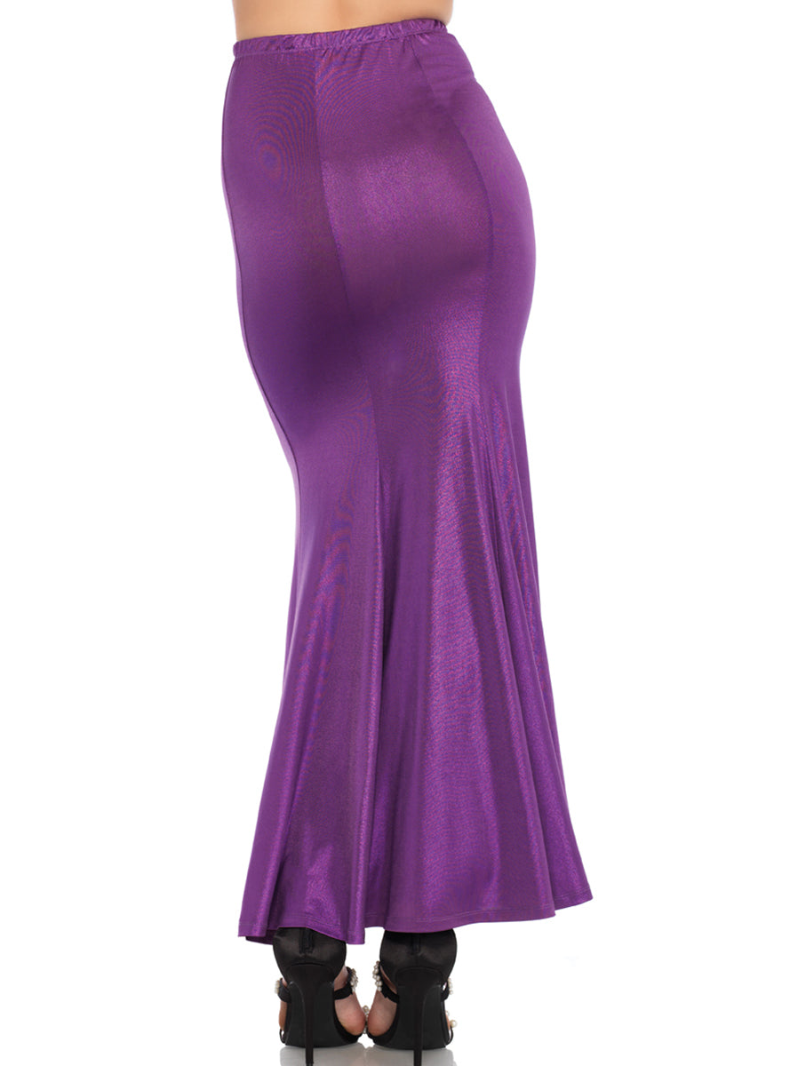 Womens Purple Shimmer Mermaid Costume Skirt Back Image