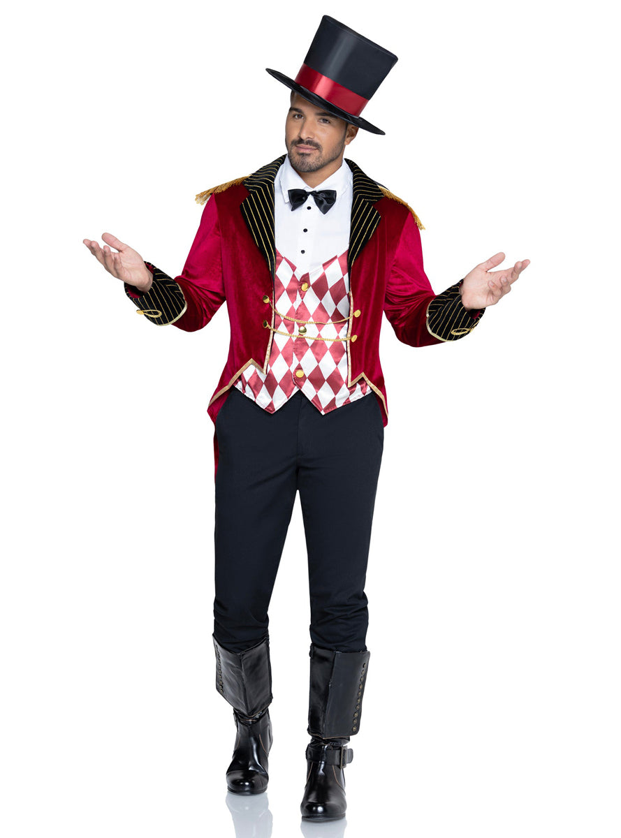 Mens Ravishing Red Ring Master Costume Alternate Front Image
