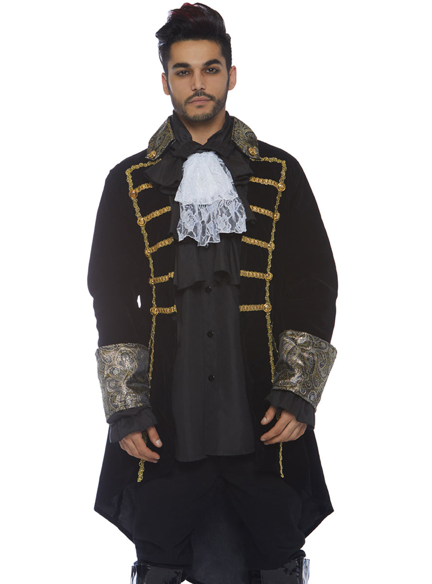 Mens Black Ruffle Front Costume Shirt Alternative Image