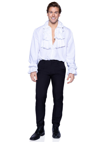 Mens White Ruffle Front Costume Shirt Alternative Image