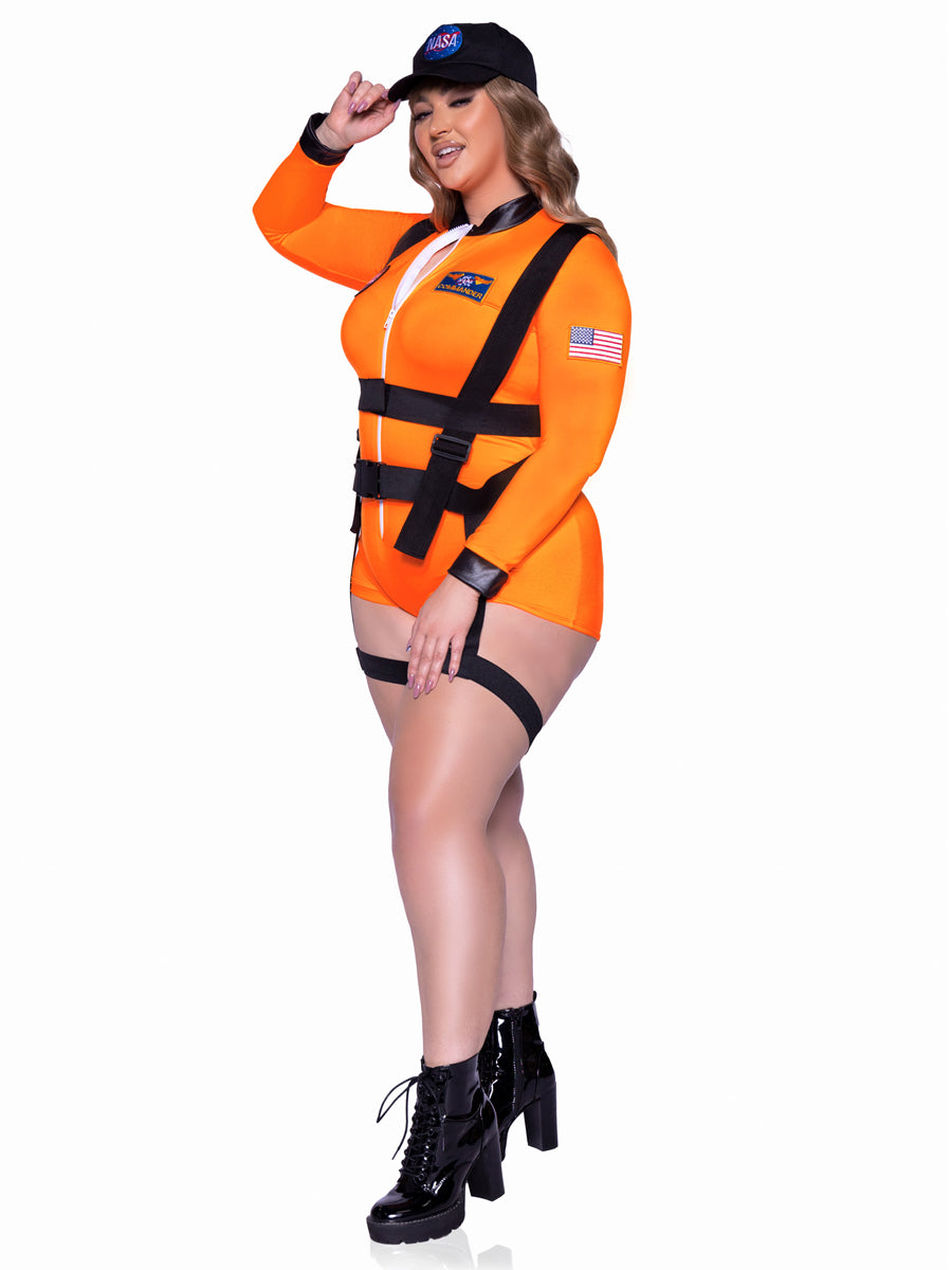 Space Commander Orange Plus Size Womens Costume