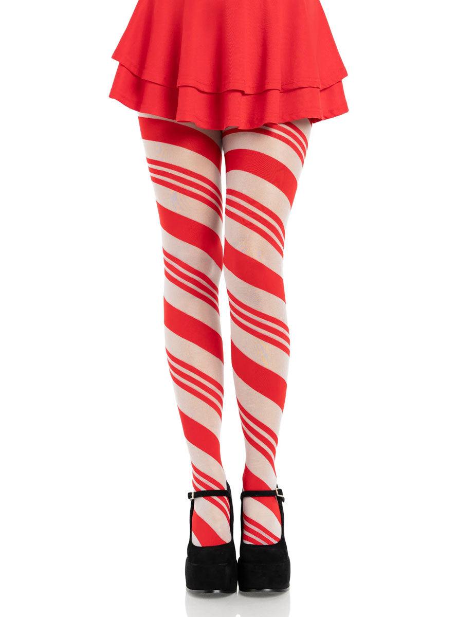 Red and White Candy Cane Women's Christmas Stockings - Main Image