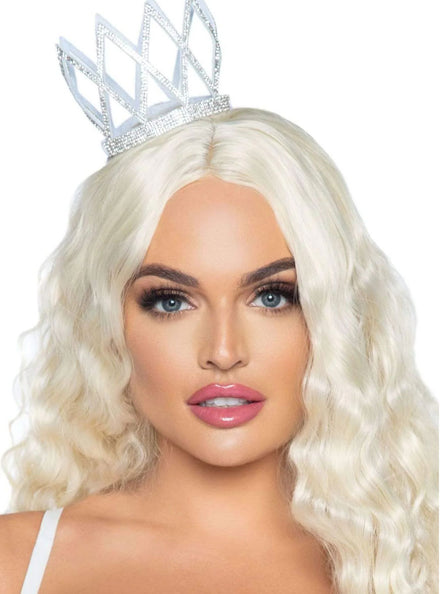 Silver Rhinestone Mini Crown On Headband