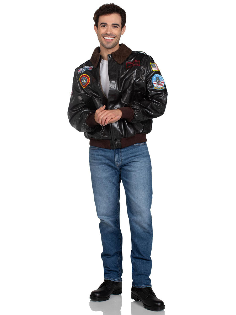 Top Gun Brown Bomber Jacket for Men