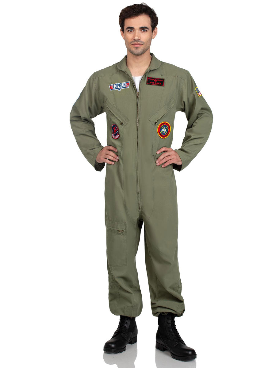 Top Gun Mens Deluxe Flight Suit Costume