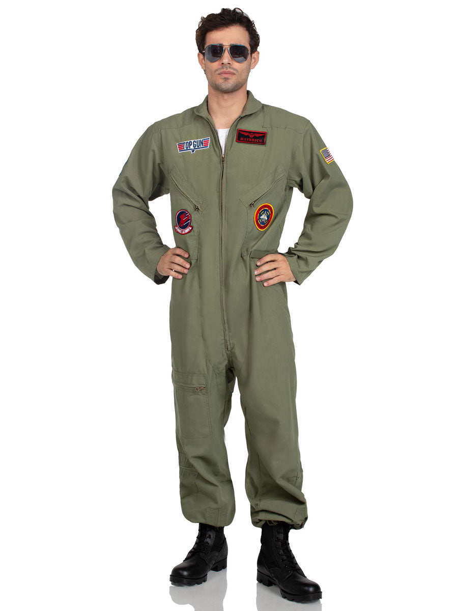 Top Gun Mens Deluxe Flight Suit Costume