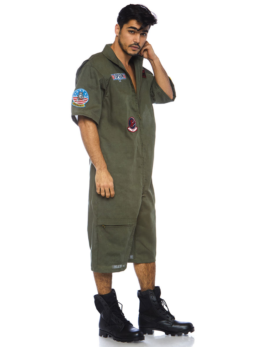 Top Gun Mens Short Flight Suit Costume