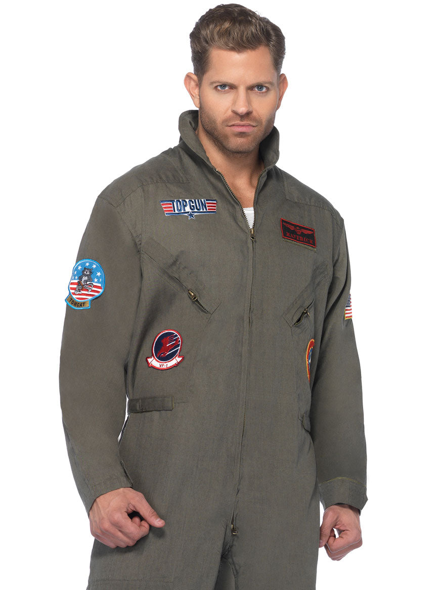 Top Gun Mens Deluxe Plus Size Flight Suit Costume