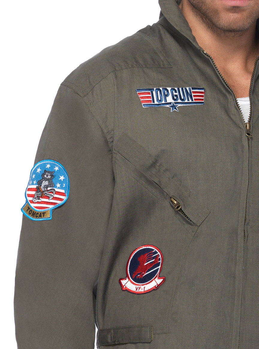 Top Gun Mens Deluxe Plus Size Flight Suit Costume