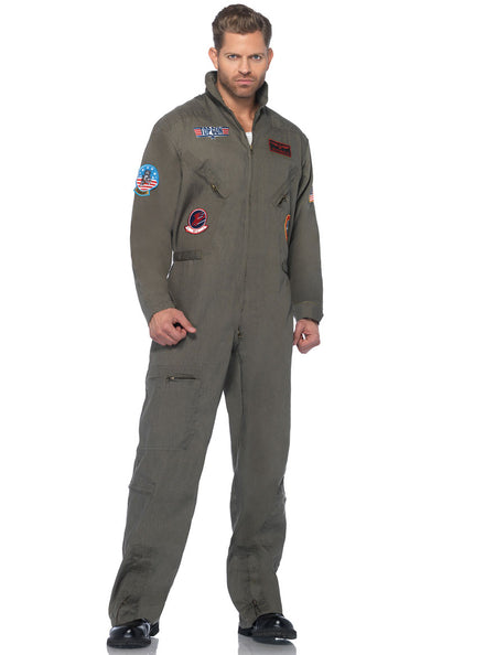 Top Gun Mens Deluxe Plus Size Flight Suit Costume
