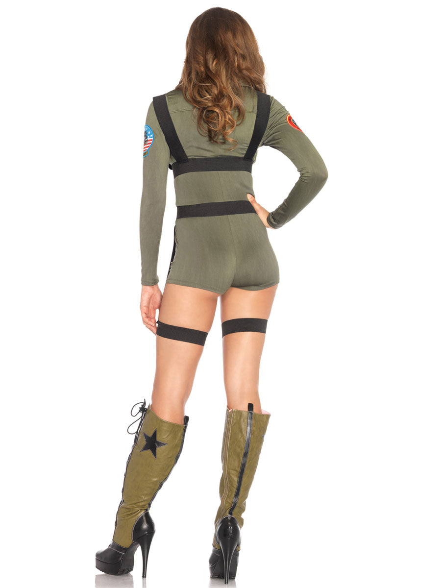 Top Gun Womens Zip Front Sexy Pilot Costume