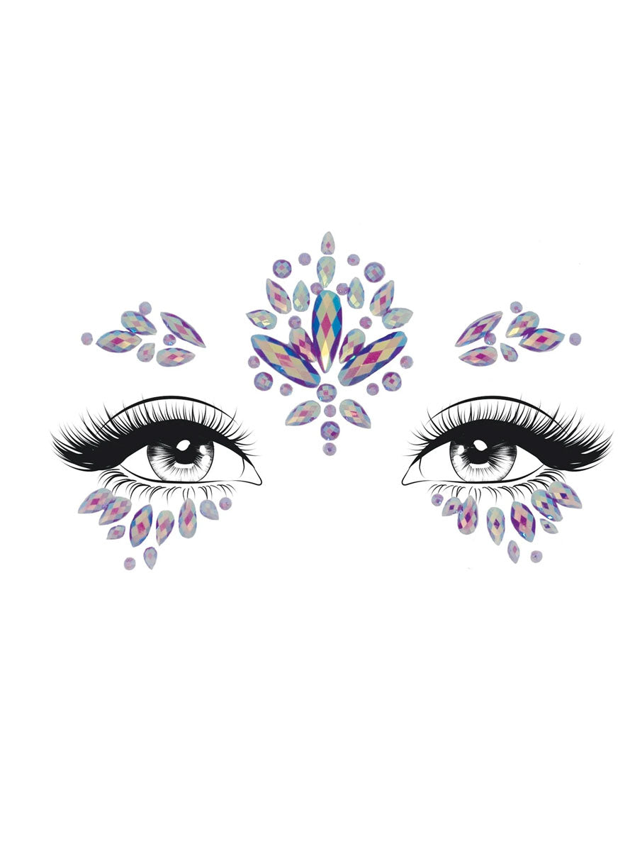 Verity Womens Purple Costume Face Jewels