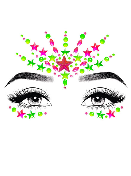 Vibe Black Light Reactive Face Jewels And Body Glitter Set Main Image