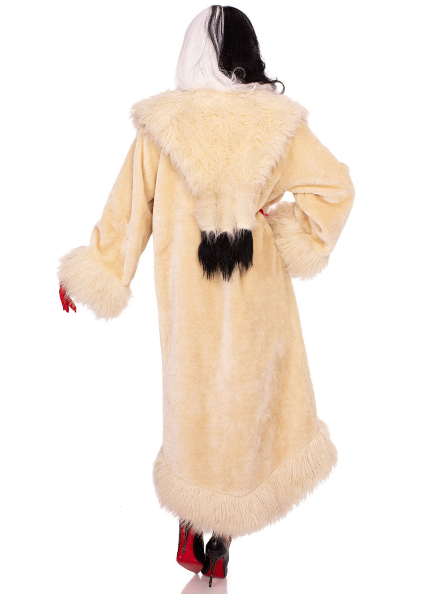 Villainess Satin Lined Faux Fur Coat Full Back Image