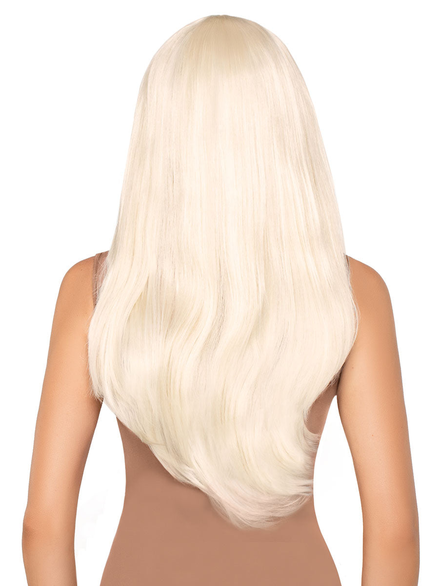 Long Blonde Fashion Wig with Bangs -  Back Image