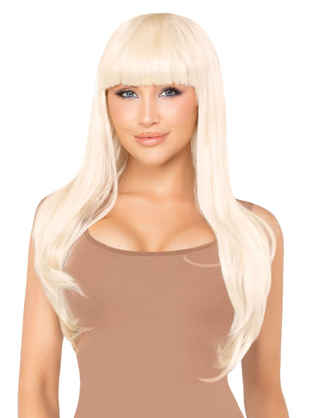 Long Blonde Fashion Wig with Bangs - Main Image