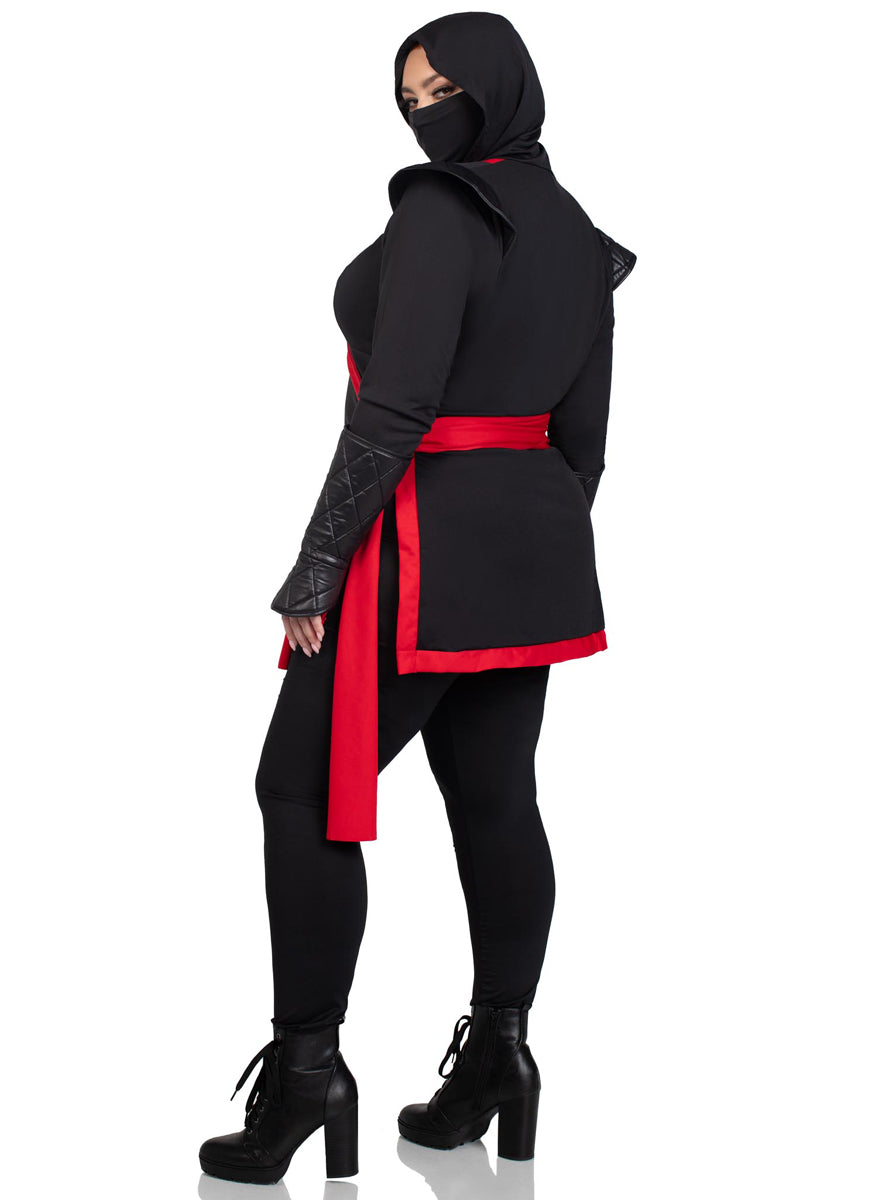 Ninja Assassin Sexy Plus Size Women's Fancy Dress Costume Back Image