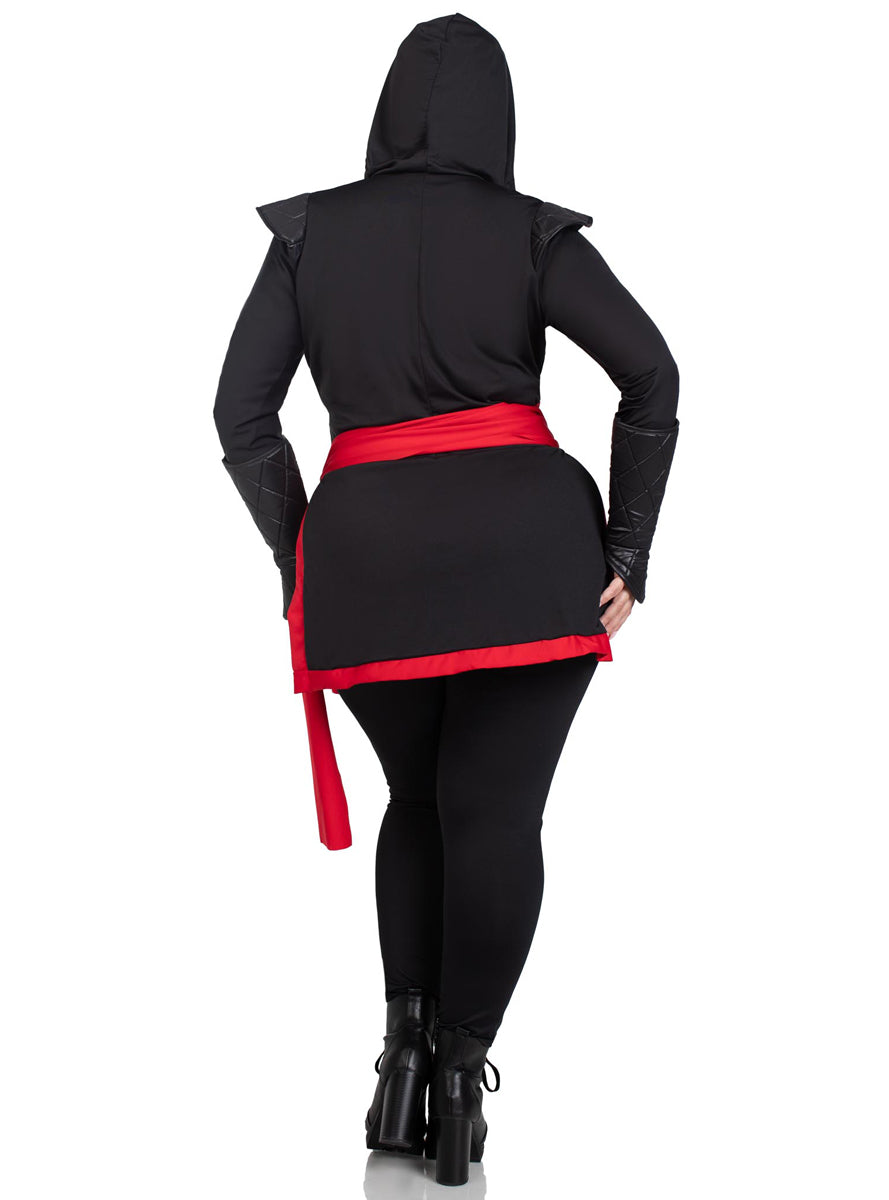 Ninja Assassin Sexy Plus Size Women's Fancy Dress Costume Back Image