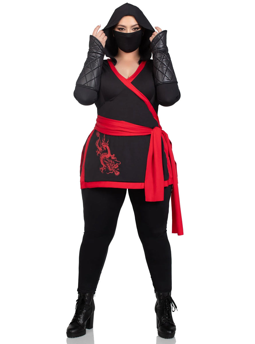 Ninja Assassin Sexy Plus Size Women's Fancy Dress Costume Main Image