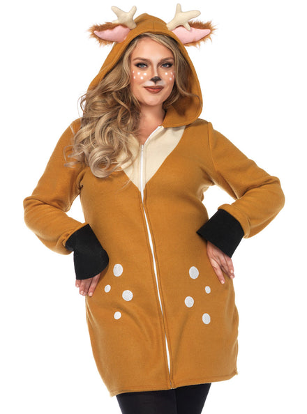Cute Fluffy Deer Womens Plus Size Costume