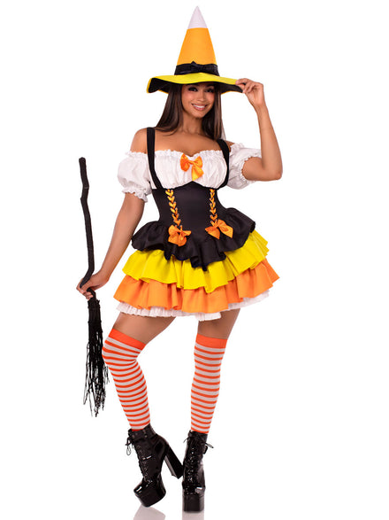 Candy Corn Witch Womens Halloween Costume