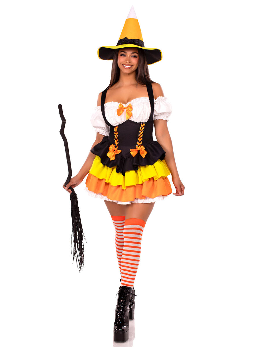 Candy Corn Witch Womens Halloween Costume