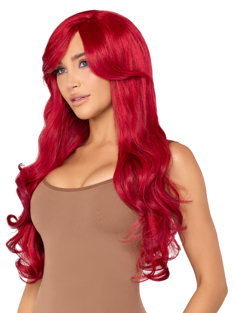 Wavy Long Red Women's Ariel Costume Wig - Side Image
