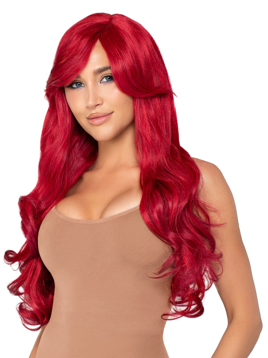 Wavy Long Red Women's Ariel Costume Wig - Alternate Image