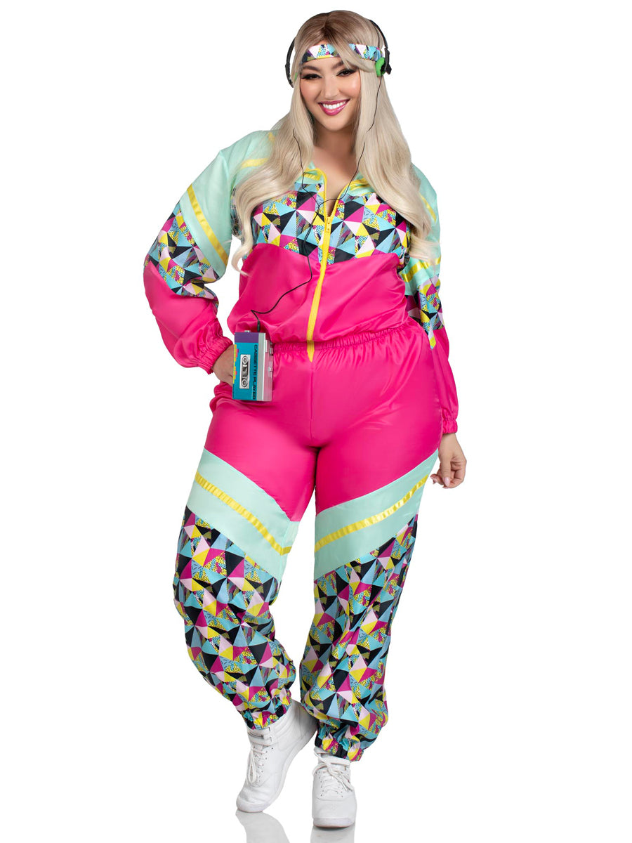 80s Retro Plus Size Womens Tracksuit Costume