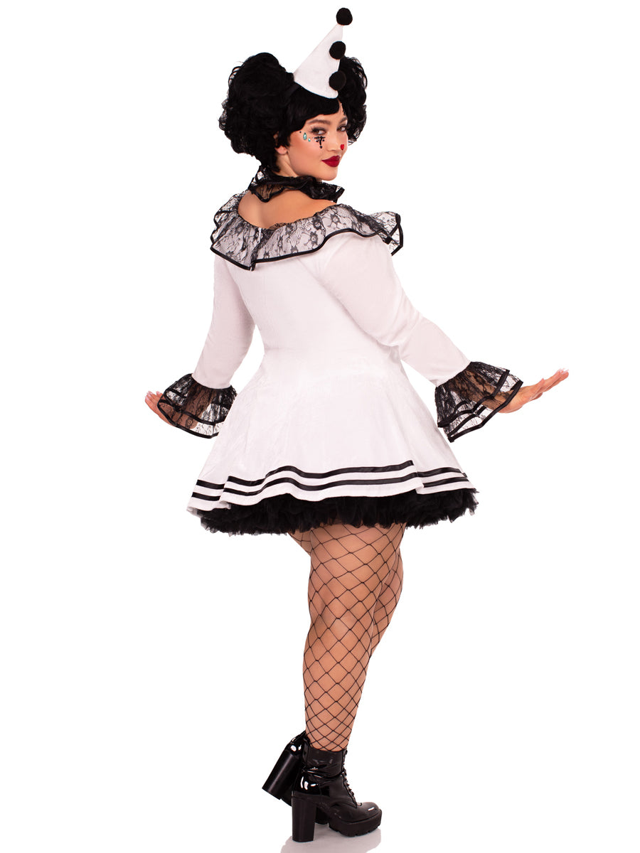 Pierrot Clown Womens Plus Size Costume