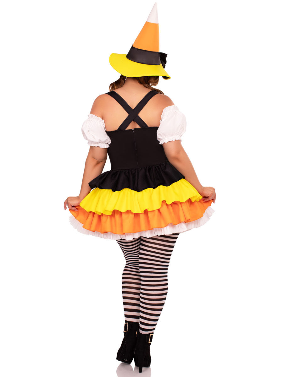 Candy Corn Witch Womens Plus Size Halloween Costume