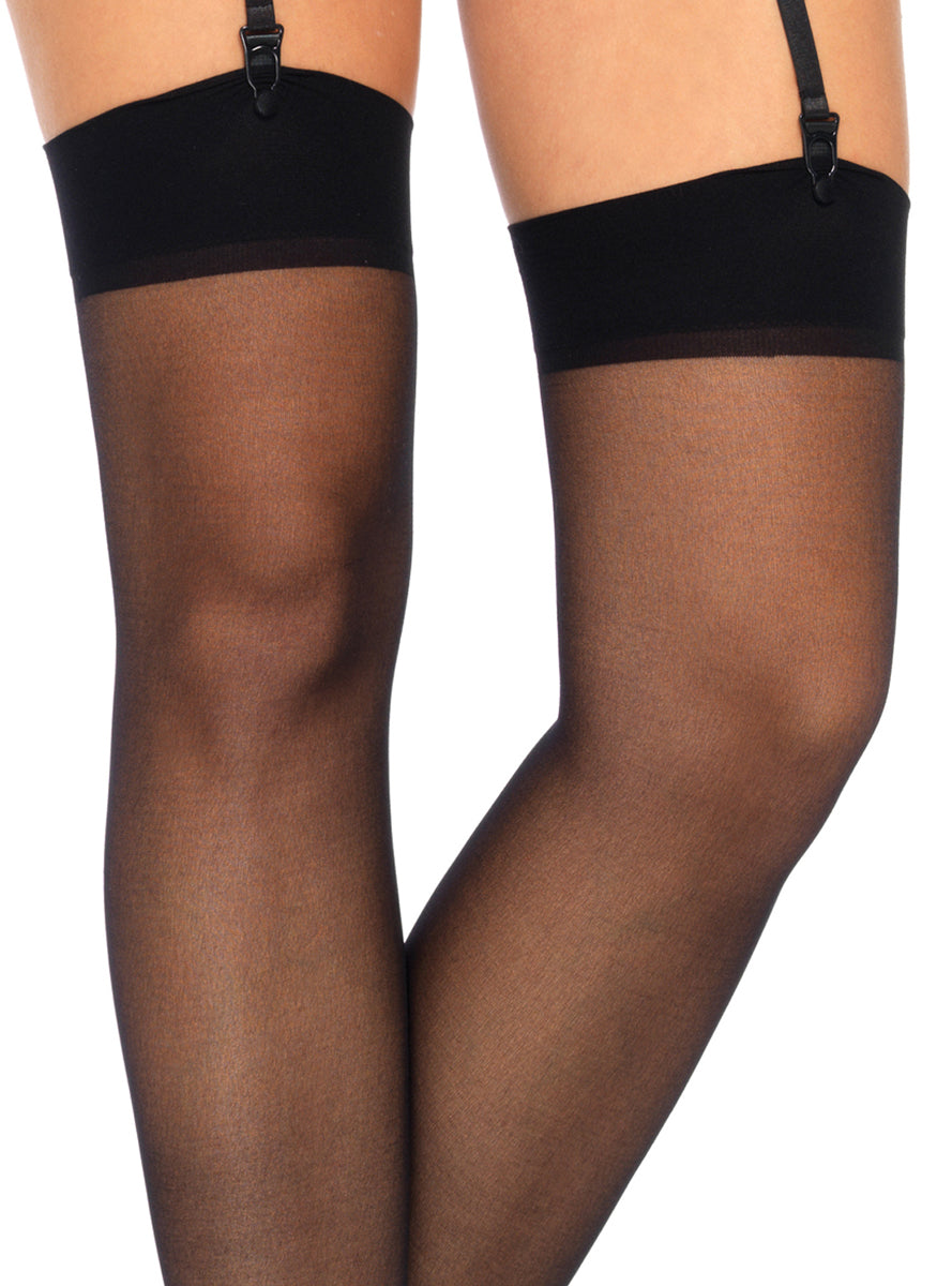 Plus Size Womens Sheer Black Dex Stockings Alternate Image