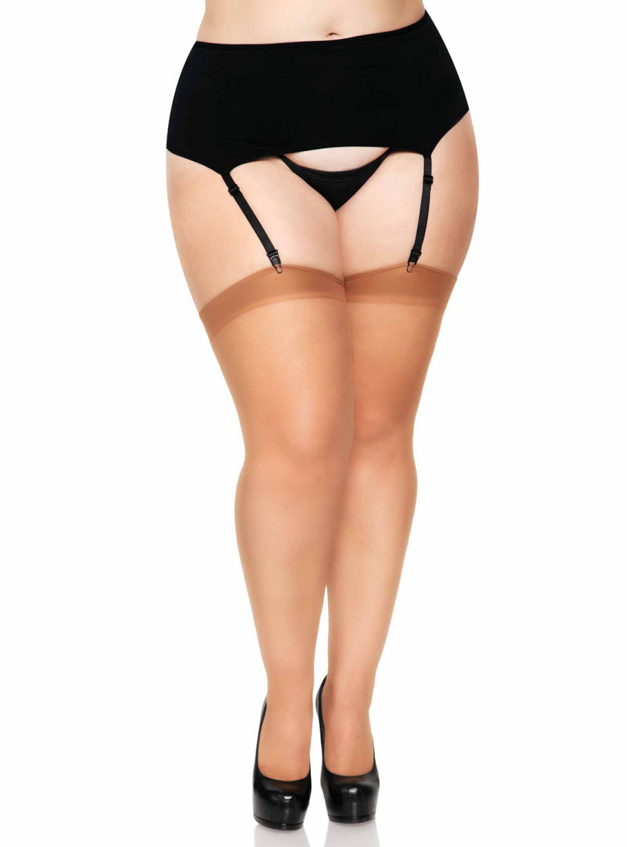 Plus Size Womens Sheer Tan Dex Stockings Main Image