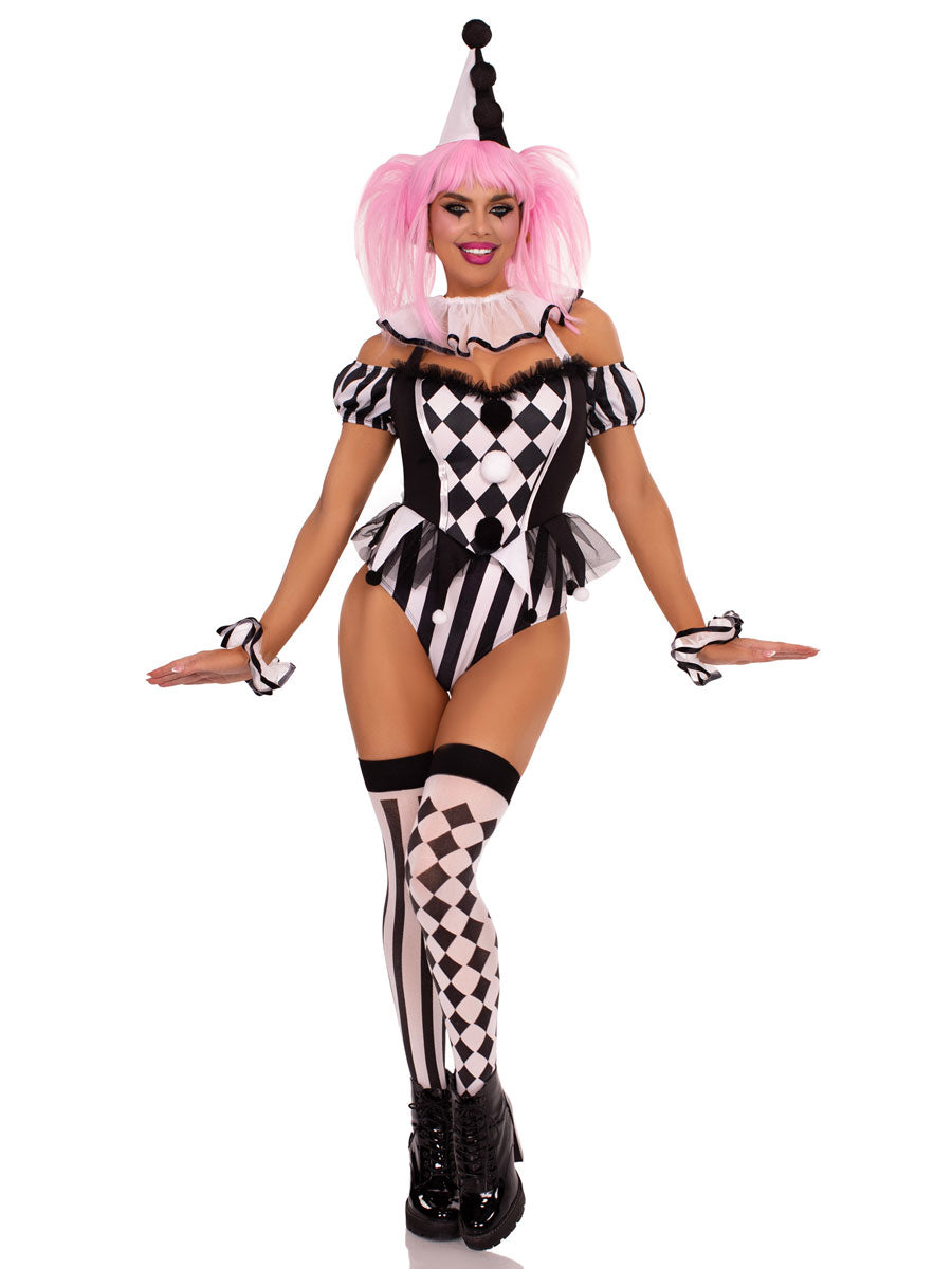Image of Captivating Circus Clown Women's Sexy Costume - Alternate  View
